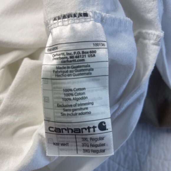 Carhartt Lot of 2 Mens Original Fit Heavyweight Short-Sleeve T-Shirt 3XL Cotton - Picture 11 of 12